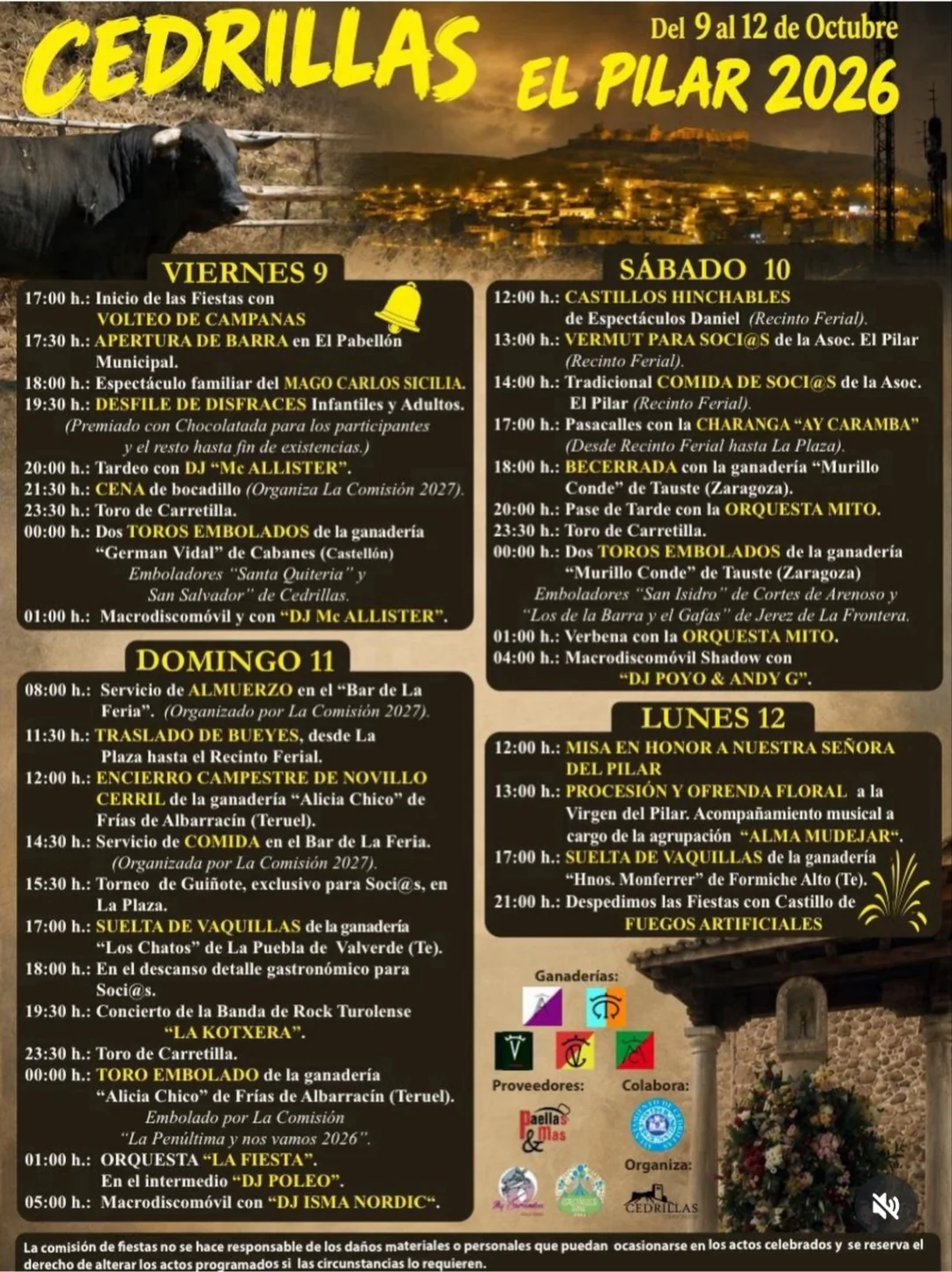 Fiestas del Pilar en Cedrillas