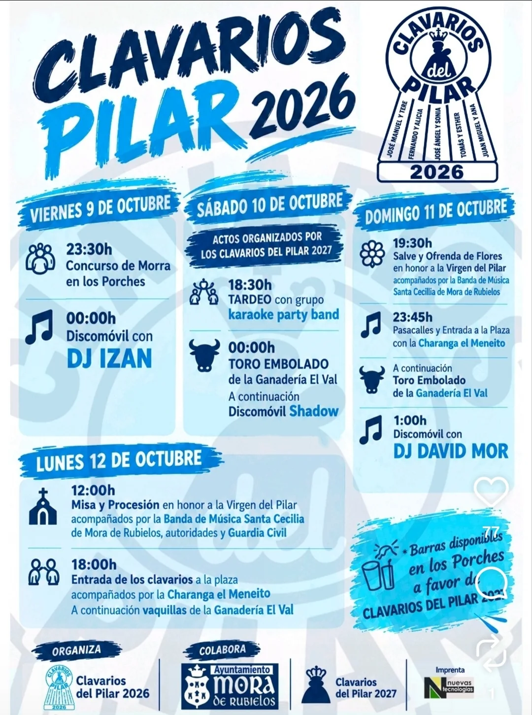 Clavarios del Pilar. Mora de Rubielos